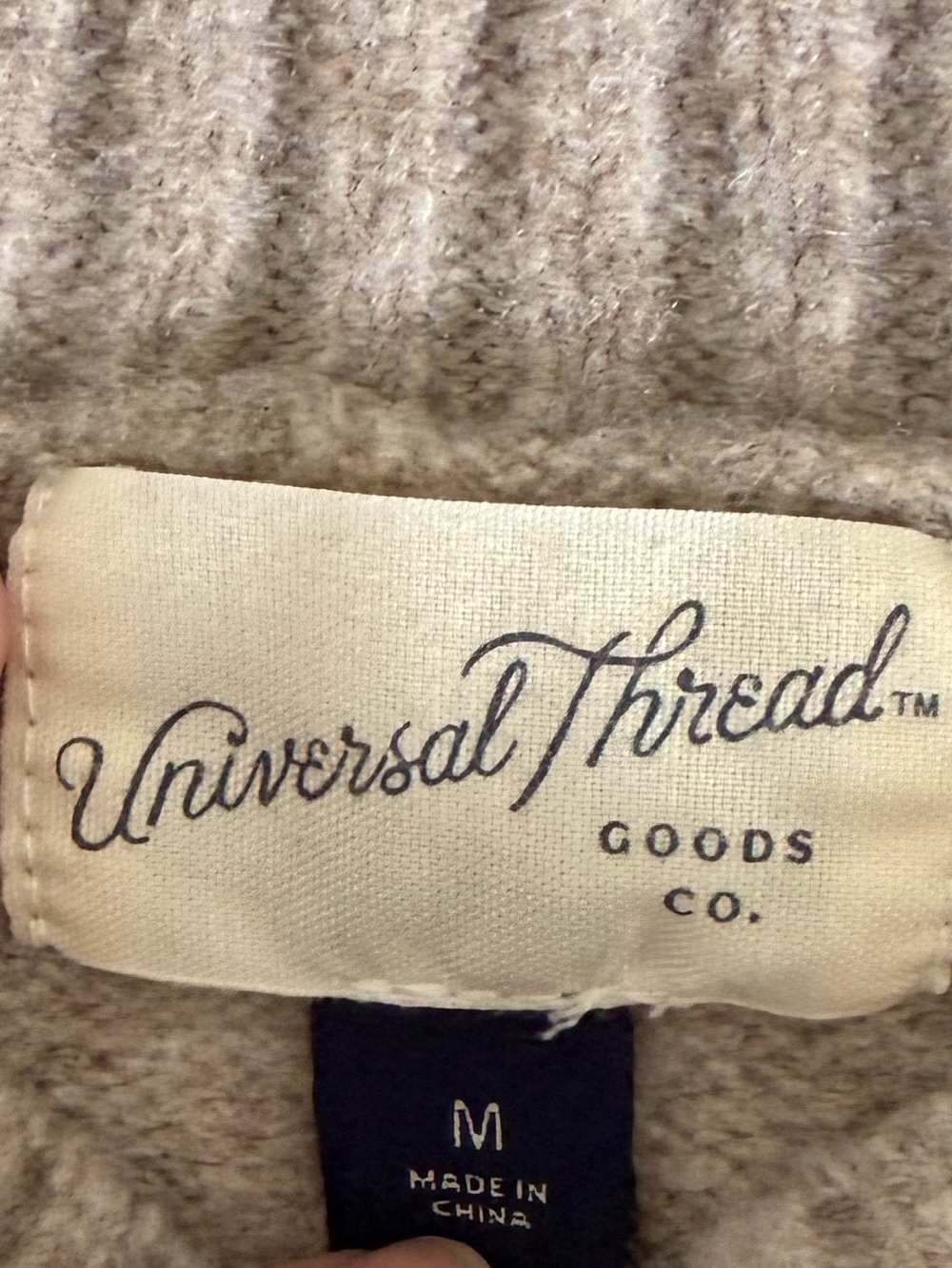 Universal thread Women's Beige Crewneck Cropped Sweater - Picture 3 of 3